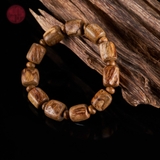 Vòng tay trầm Hương Tereng banh bông hạt tự nhiên ( size nam )