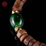 Vòng tay Trầm Hương hạt nút tự nhiên cận chìm mix ngọc