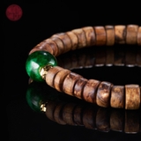 Vòng tay Trầm Hương hạt nút tự nhiên cận chìm mix ngọc