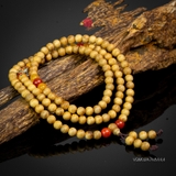 Chuỗi trầm hương 108 hạt 7 li banh mix đá Tây Tạng