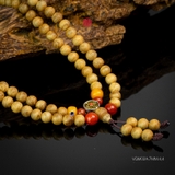 Chuỗi trầm hương 108 hạt 7 li banh mix đá Tây Tạng