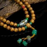 Chuỗi trầm hương 108 hạt niệm Phật 108 hạt 10 li mix Bạc và Ngọc