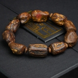 Vòng tay Trầm Hương cận chìm dạng hạt tự nhiên Hiếm ( size nam to )