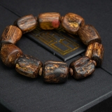 Vòng tay Trầm Hương cận chìm dạng hạt tự nhiên Hiếm ( size nam to )