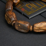 Vòng tay Trầm Hương cận chìm dạng hạt tự nhiên Hiếm ( size nam trung )