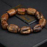 Vòng tay Trầm Hương cận chìm dạng hạt tự nhiên Hiếm ( size nam trung )