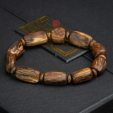 Vòng tay Trầm Hương cận chìm dạng hạt tự nhiên Hiếm ( size nam trung )