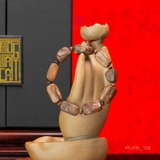 Vòng tay Trầm Hương cận chìm hạt tự nhiên cho nam (size trung)