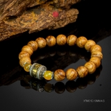 Vòng trầm hương banh quầng 10 li mix charm bạc