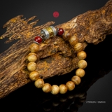 Vòng trầm hương banh già tròn 10 li mix charm bạc
