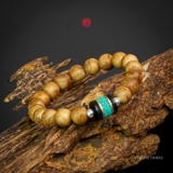 Vòng trầm hương banh già tròn 10 li mix đá Tây Tạng