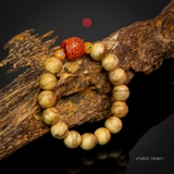 Vòng trầm hương banh già tròn 12 li mix đá đỏ