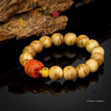 Vòng trầm hương banh già tròn 12 li mix đá đỏ