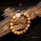 Vòng trầm hương banh già tròn 12 li mix đá trắng