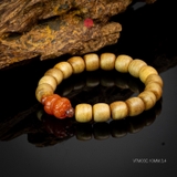 Vòng trầm hương lu thống 10 li mix ngọc đài sen đỏ