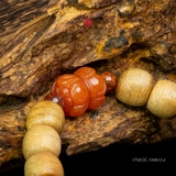 Vòng trầm hương lu thống 10 li mix ngọc đài sen đỏ