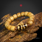 Vòng trầm hương lu thống 12 li mix đá Dzi