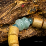 Vòng trầm hương trúc 10 li mix ngọc đài sen xanh