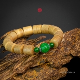 Vòng trầm hương trúc 12 li mix đá xanh