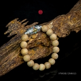 Vòng trầm hương tốc già tròn 12 li mix Bạc