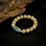 Vòng trầm hương tốc già tròn 12 li mix Bạc