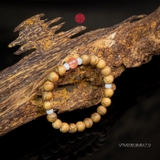 Vòng trầm hương tròn banh đỏ 8 li mix ngọc hồng