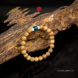 Vòng trầm hương tròn banh đỏ 8 li mix ngọc xanh