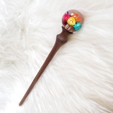 TRÂM CÀI TÓC GỖ-RESIN-CẦU HOA NHIỀU CÁNH MIX