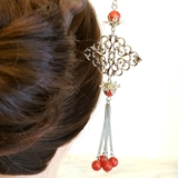 Trâm cài tóc tua rua hạt - hoa sen