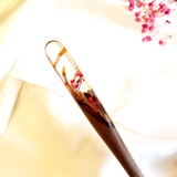 Trâm cài tóc gỗ- resin- hoa khô 84