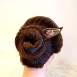 Trâm cài tóc gỗ- resin- 2queluon-trântrâumaihồng-112