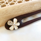 Trâm cài tóc gỗ đính hoa 2 ( 2 que )