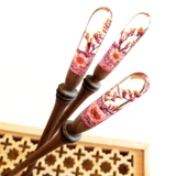 TRÂM CÀI TÓC GỖ-RESIN & SNOWY HỒNG - KIM TUYẾN 49