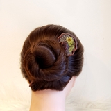 Trâm cài tóc gỗ- resin- hoa khô 80