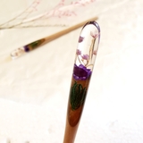 Trâm cài tóc gỗ- resin- hoa khô 86