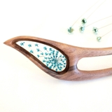 Trâm cài tóc gỗ- resin- HOA TUYẾT KHÔ 140