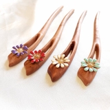 Trâm cài tóc gỗ đính HOA CÚC