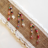 Trâm cài tóc tua rua gỗ hạt nhiều màu ( 2 dây )