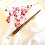 Trâm cài tóc gỗ- resin- hoa khô 84