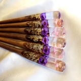 TRÂM CÀI TÓC GỖ-RESIN & SNOWY TÍM - HOA SAO - 9