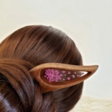 Trâm cài tóc gỗ- resin- HOA TUYẾT KHÔ 140