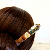 Trâm cài tóc gỗ- resin- hoa khô 73