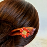 Trâm cài tóc gỗ đính HOA CÚC