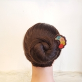 Trâm cài tóc gỗ- resin-cánh quạt- HOA CÚC