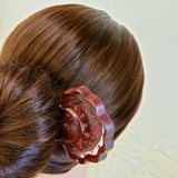 Trâm cài tóc gỗ- resin- cánh quạt- babybreath đỏ - 100