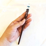 TRÂM CÀI TÓC GỖ-RESIN & SNOWY XANH 2 HOA