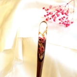 Trâm cài tóc gỗ- resin- hoa khô 84