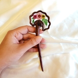 Trâm cài tóc gỗ- resin- cánh quạt- cúcđỏ mixhoa nhiềucánh-103