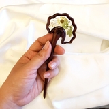 Trâm cài tóc gỗ- resin- hoa khô 80