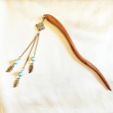 Trâm cài tóc tua rua hạt bẹt màu